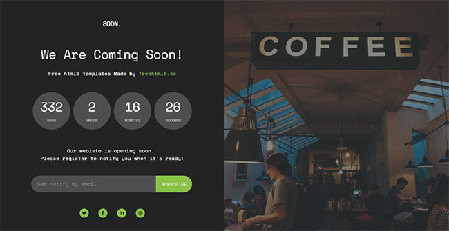 咖啡店上线倒计时模板