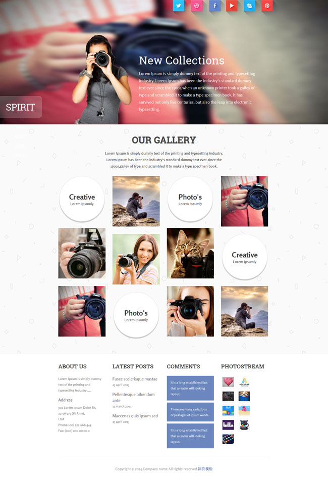 HTML5摄影主题模板spirit