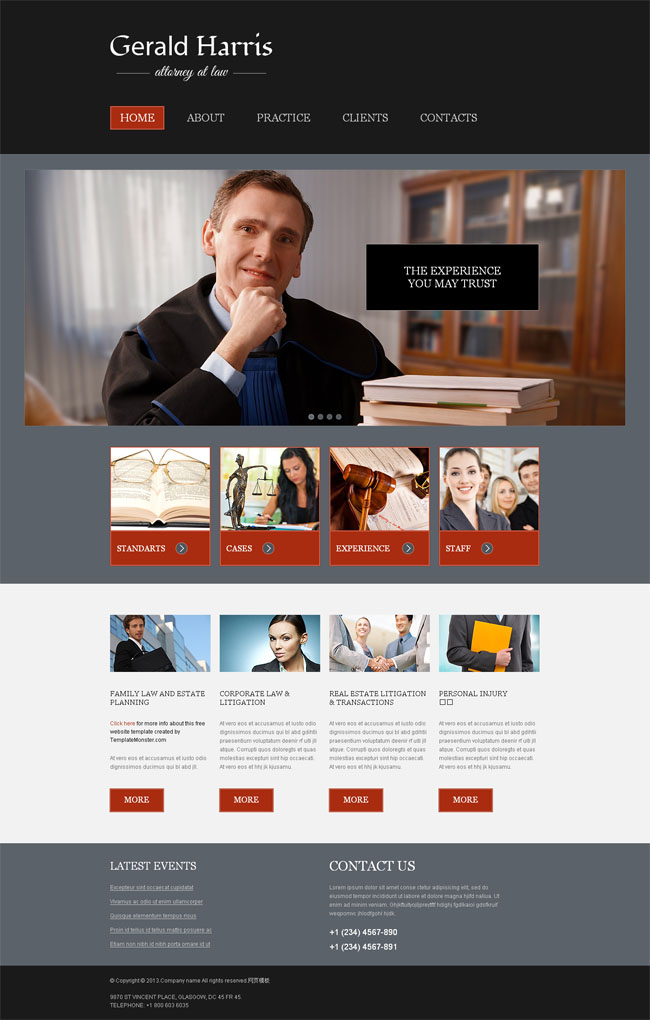 律师事务所Html5网站模板
