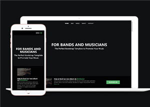 黑色酷炫乐队单页面网站HTML5模板
