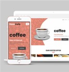 暖色好看宽屏饮料咖啡厅HTML5网站模板