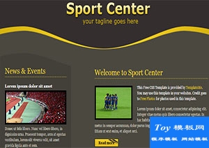 sport centre简单干净黄色与橄榄色布局网站模板