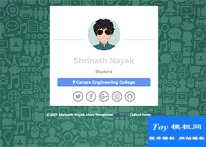 社交媒体个人名片分享html5模板