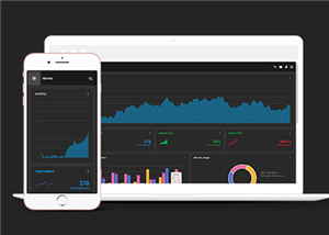 黑色响应式图形统计后台数据管理网站静态模板