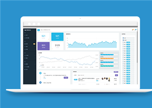 蓝色清爽图形表统计后台管理网站模板