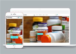 自适应高端制药厂医疗类自举式网站模板