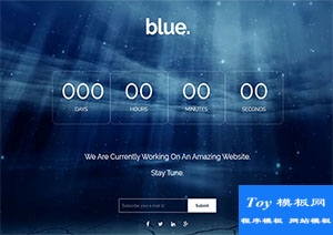 blue自适应蓝色星空倒数计时动画响应式单页网站模板