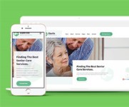 绿色养老院护理机构HTML5网站模板