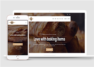 面包烘焙糕点餐饮蛋糕马卡龙HTML5响应式自适应网站模板
