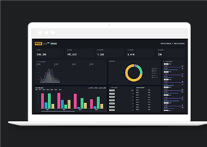黑色仓库订单图表统计ui框架后台网站模板
