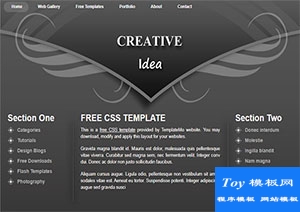 creative idea灰色或黑色三列web网站模板