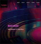 tunes music摇滚音乐黑色酷炫响应式web网站模板