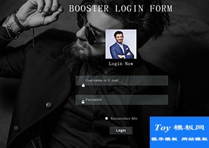 黑色UI炫酷个人账户登陆表格Booster首页网站模板