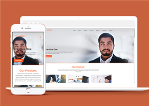 橙色响应式企业通用官网展示首页网站html模板