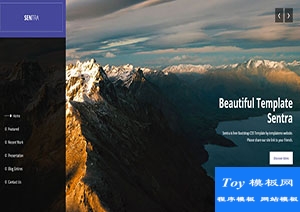 Sentra精美左栏蓝白UI博客风景条目网站模板