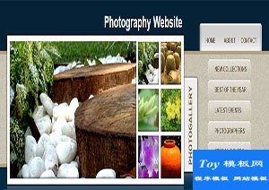 gallery深蓝色图片库摄影网站布局网站模板