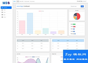 MDB图表统计bootstrap后台模板