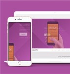 Mobile紫色ui科技公司开发app应用着陆页网站模板