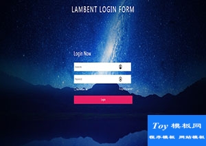 Lambent蓝黑色星空登录表单web网站模板