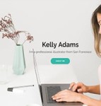 Kelly Adams洁白高端宽屏个人画家主题专业模板