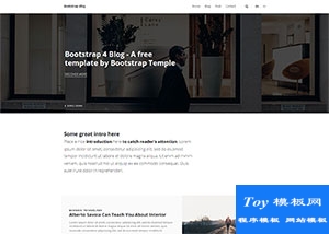 极简Bootstrap 4 Blog博客整站html5模板