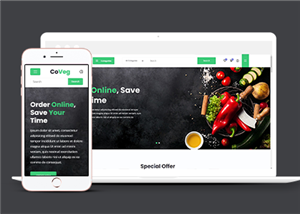 绿色宽屏生活食品电商响应式网站模板