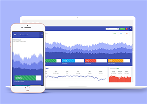 大气蓝紫色后台数据分析管理网站模板