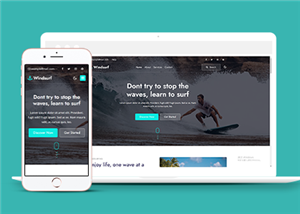 响应式海上冲浪极限运动爱好者网站HTML5模板