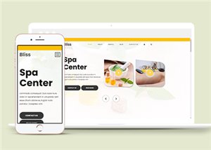 橙黄色宽屏豪华水疗按摩中心会所网站模板
