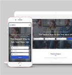 蓝色宽屏工作招聘平台HTML5博客网站模板