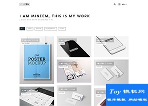 白色Mini极简设计师作品案例主页模板