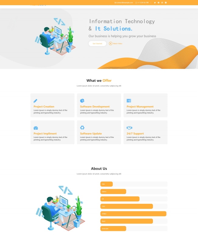 信息技术服务公司网站HTML5模板