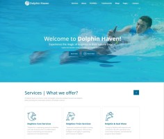 HTML5蓝色海豚馆宣传网站模板