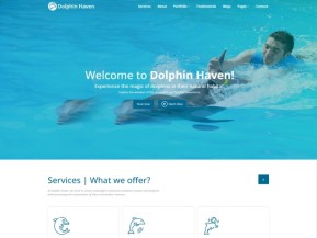 HTML5蓝色海豚馆宣传网站模板
