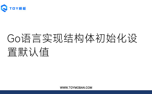 Go语言实现结构体初始化设置默认值