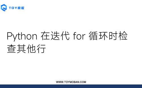 Python 在迭代 for 循环时检查其他行