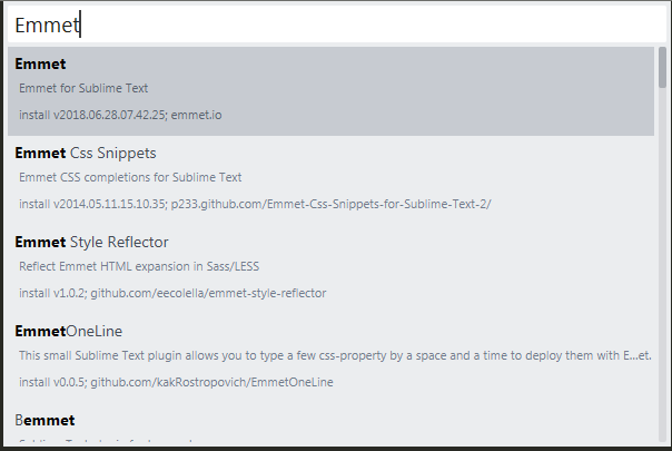 搜索插件Emmet