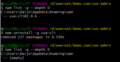 如何删除 npm 通过-g全局安装过的包？